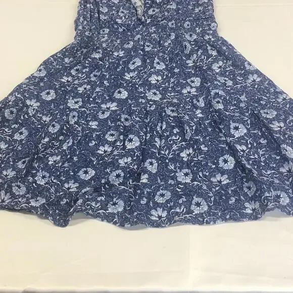 Floral Blue Sleeveless SunDress by Miss Me Tassle Ties Smocked Waist Tiered Hem - Picture 7 of 9